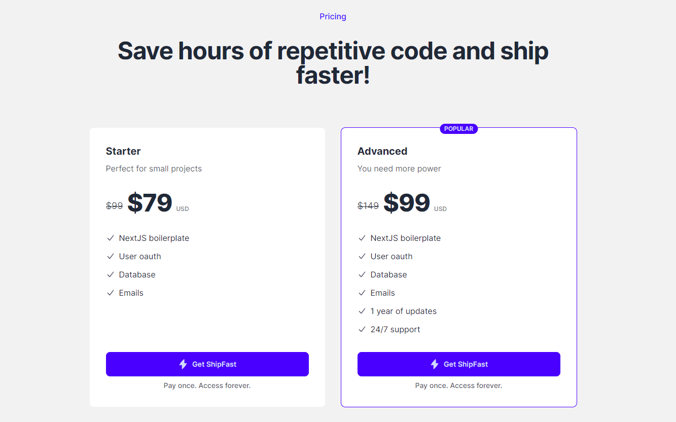 Pricing Component
